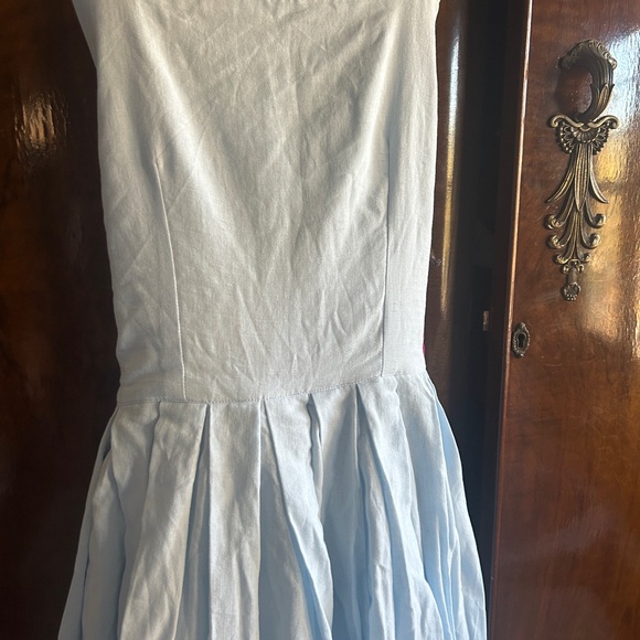 Lelasilk Pale Aqua full linen Maxi Dress - Picture 2 of 9
